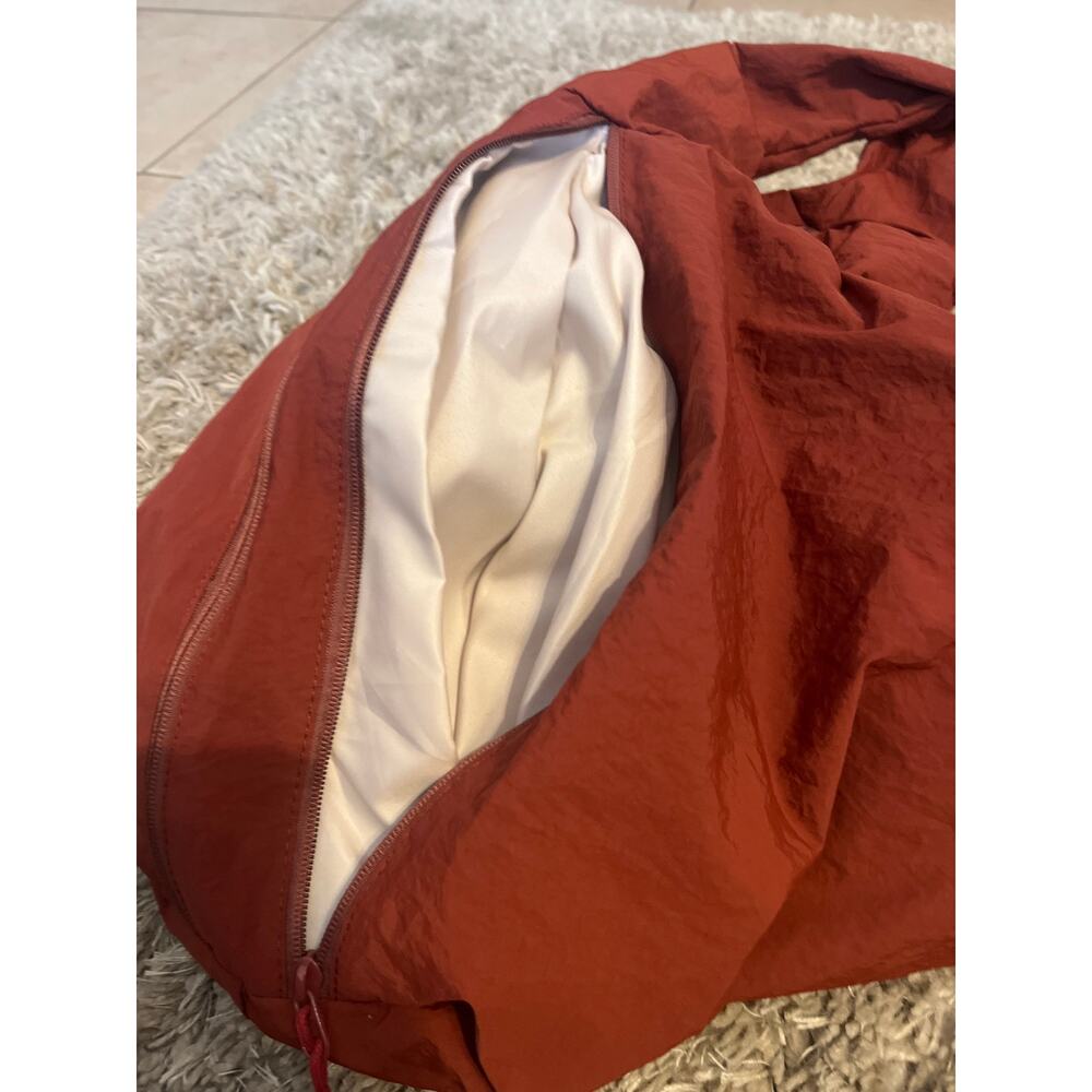 Rust Orange Oversized Nylon Travel Tote Gym Yoga Overnight Weekender Bag - Picture 2 of 6